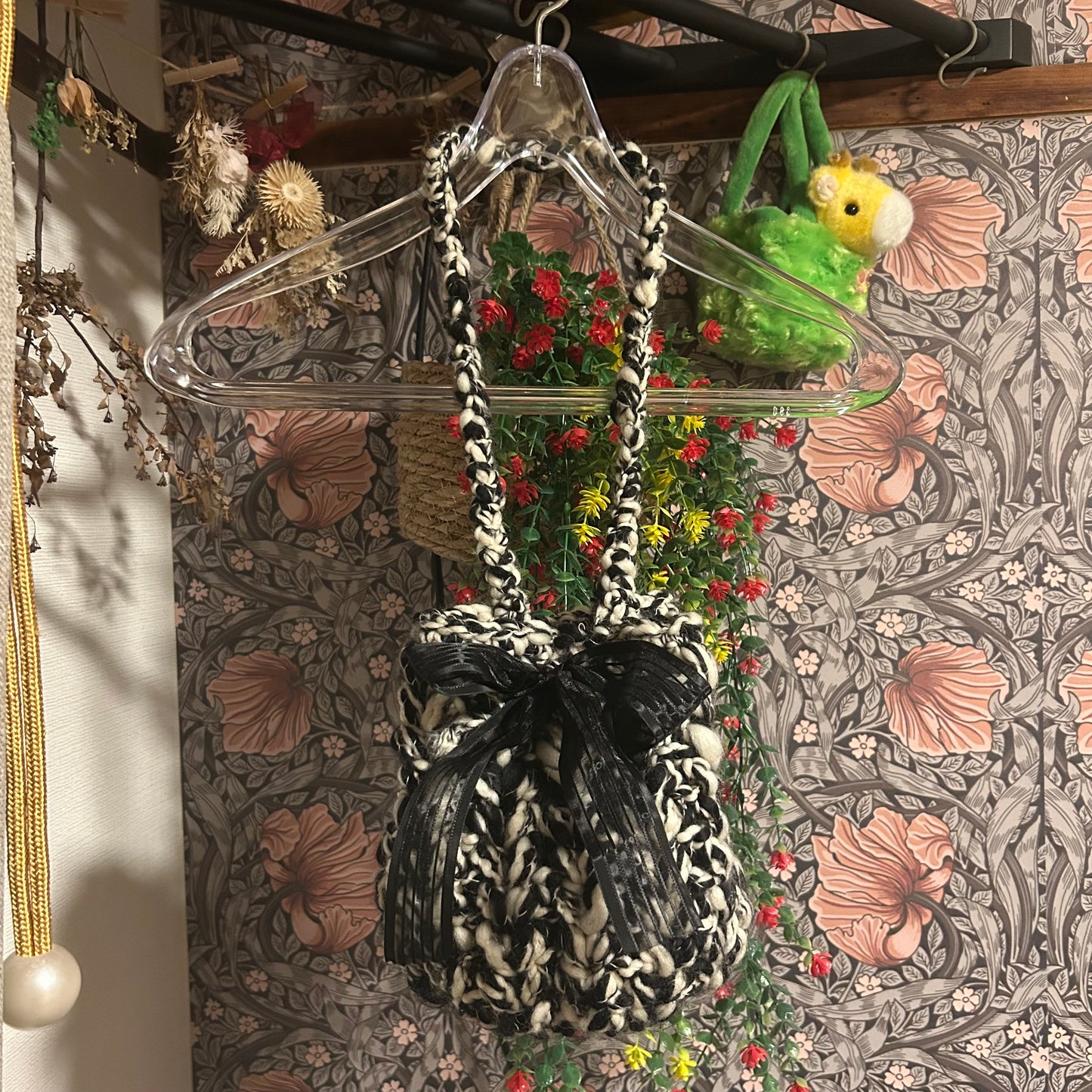 白黒リボンバッグ