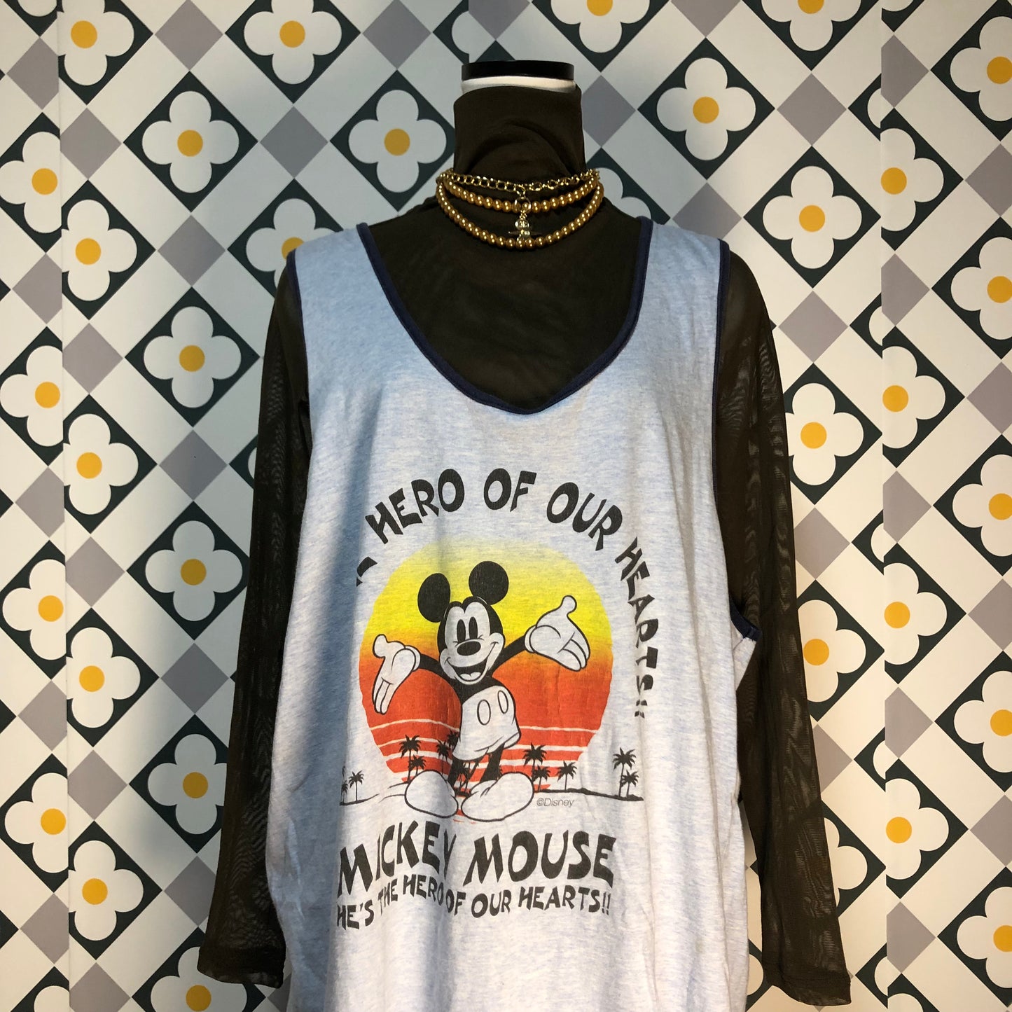 ディズニーミッキーリンガーノースリーブTシャツ